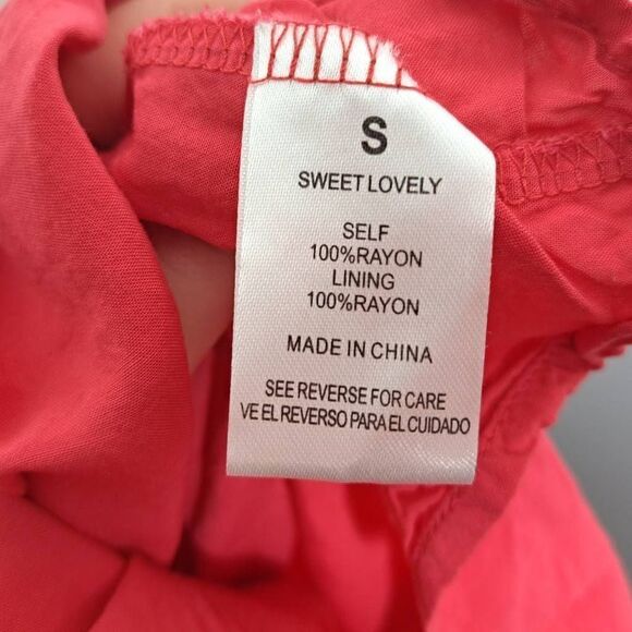 Sweet Lovely by Jen Showy Flowy Dress in Bright Coral size Small - Picture 6 of 7